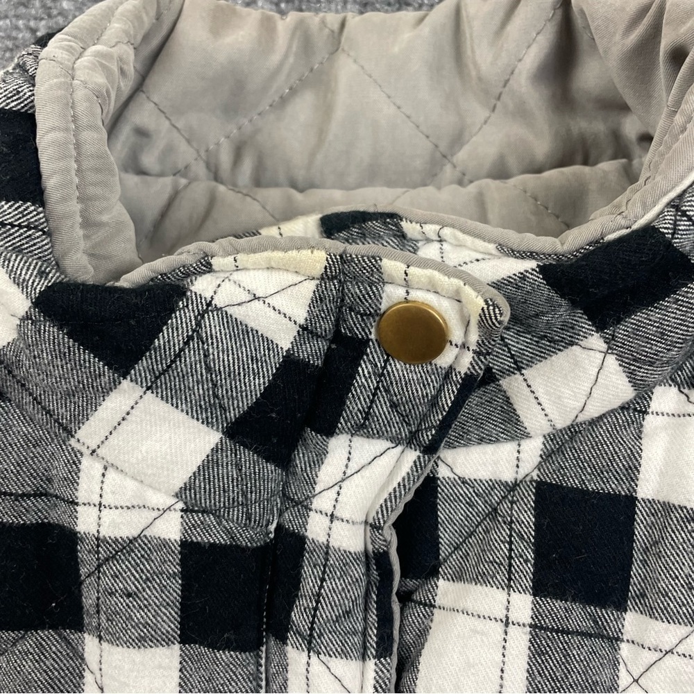 JEN & CO Women’s Quilted Black Gingham/Grey Reversible Vest size: XXL - Picture 6 of 10